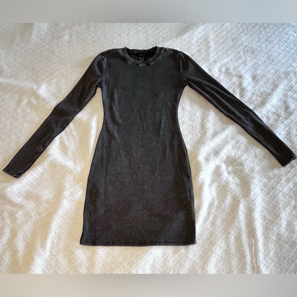 🌹 Distressed Grey Long Sleeve Shirt Body Dress size small